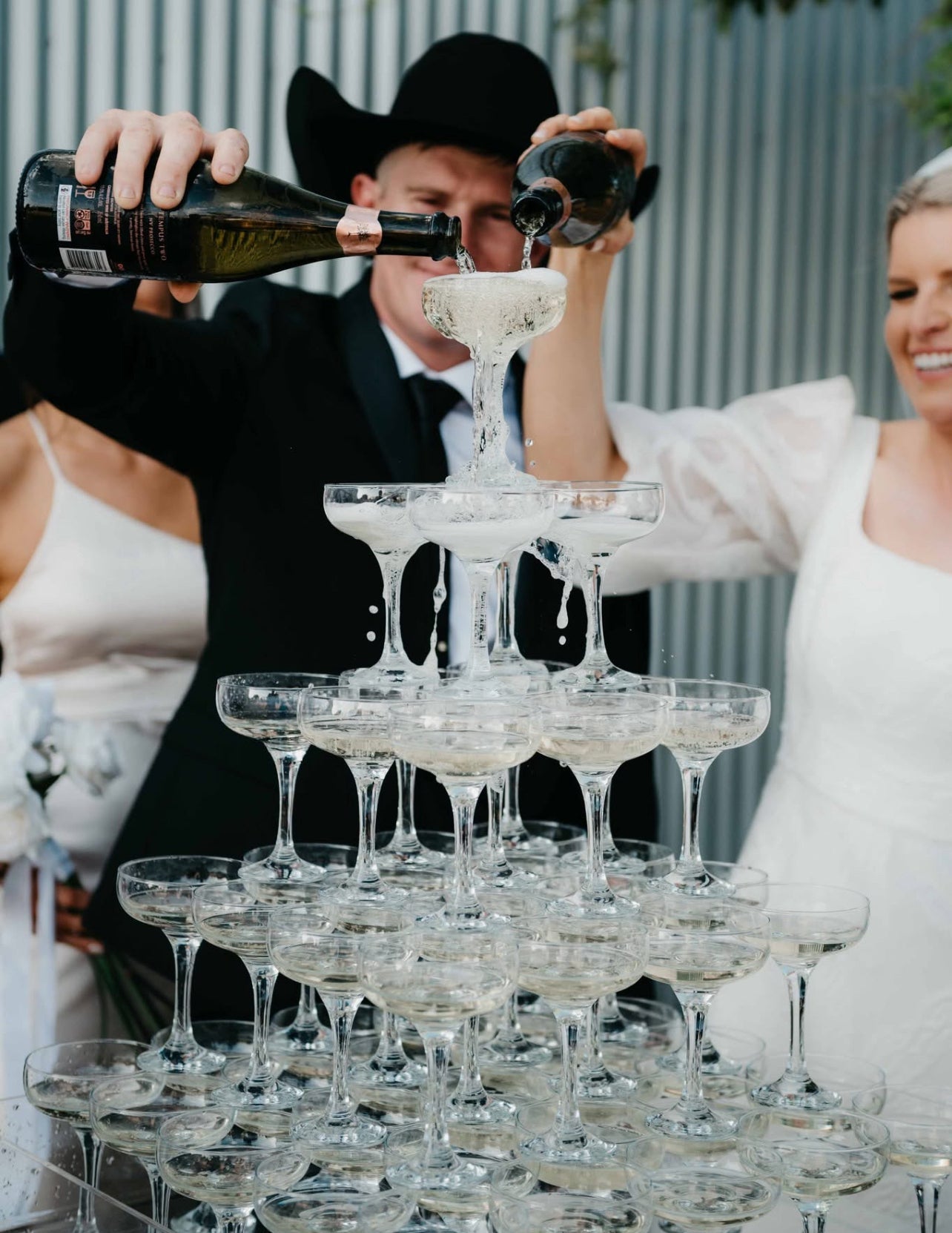 RVH Acrylic Clear Champagne Tower Tray & Plinth Rockhampton Vintage Hire Weddings Rockhampton Photo Credits Bride & Groom Mr & Mrs Lansdowne, Photography by Jess Edwards