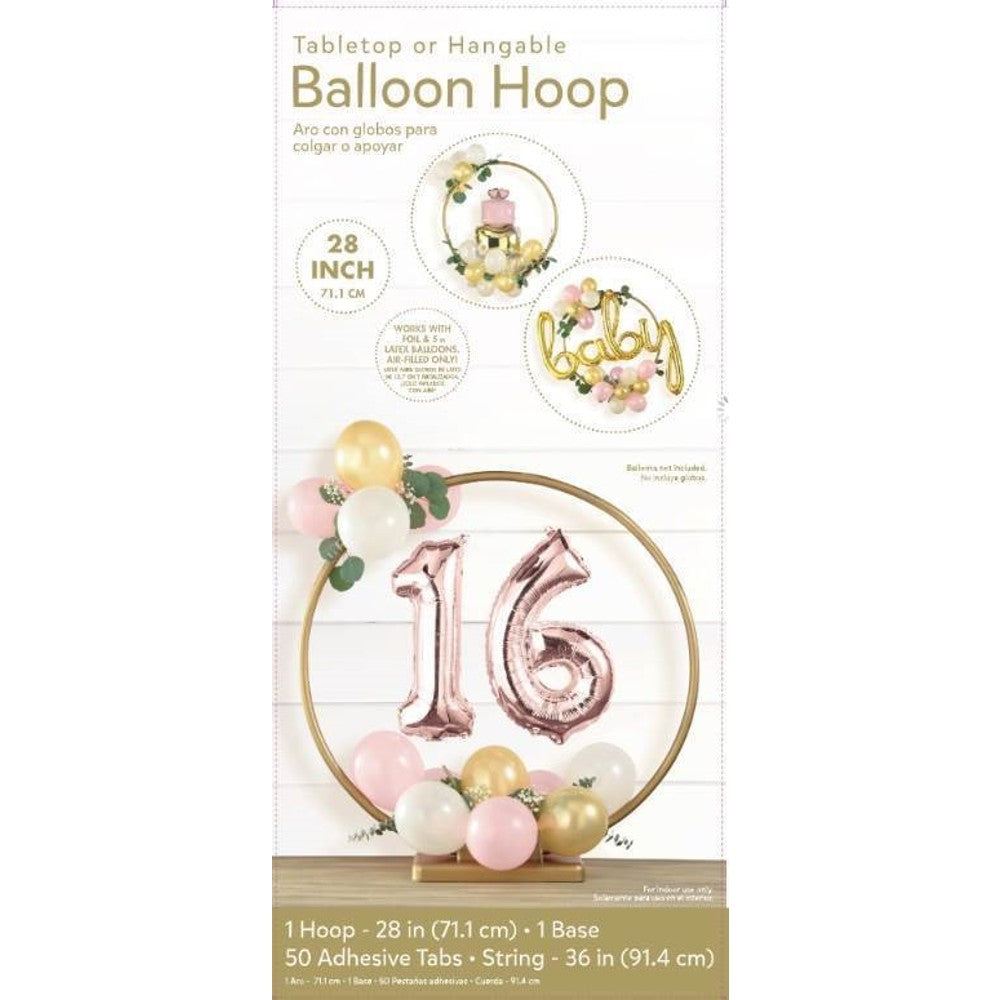 Table Or Hanging Balloon Hoop Centerpiece - Gold 71cm Rockhampton Vintage Hire