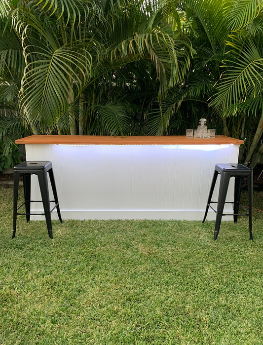 RVH Bar Hire - White VJ & Vintage Timber Top Rockhampton Vintage Hire Party Hire , weddings Rockhampton