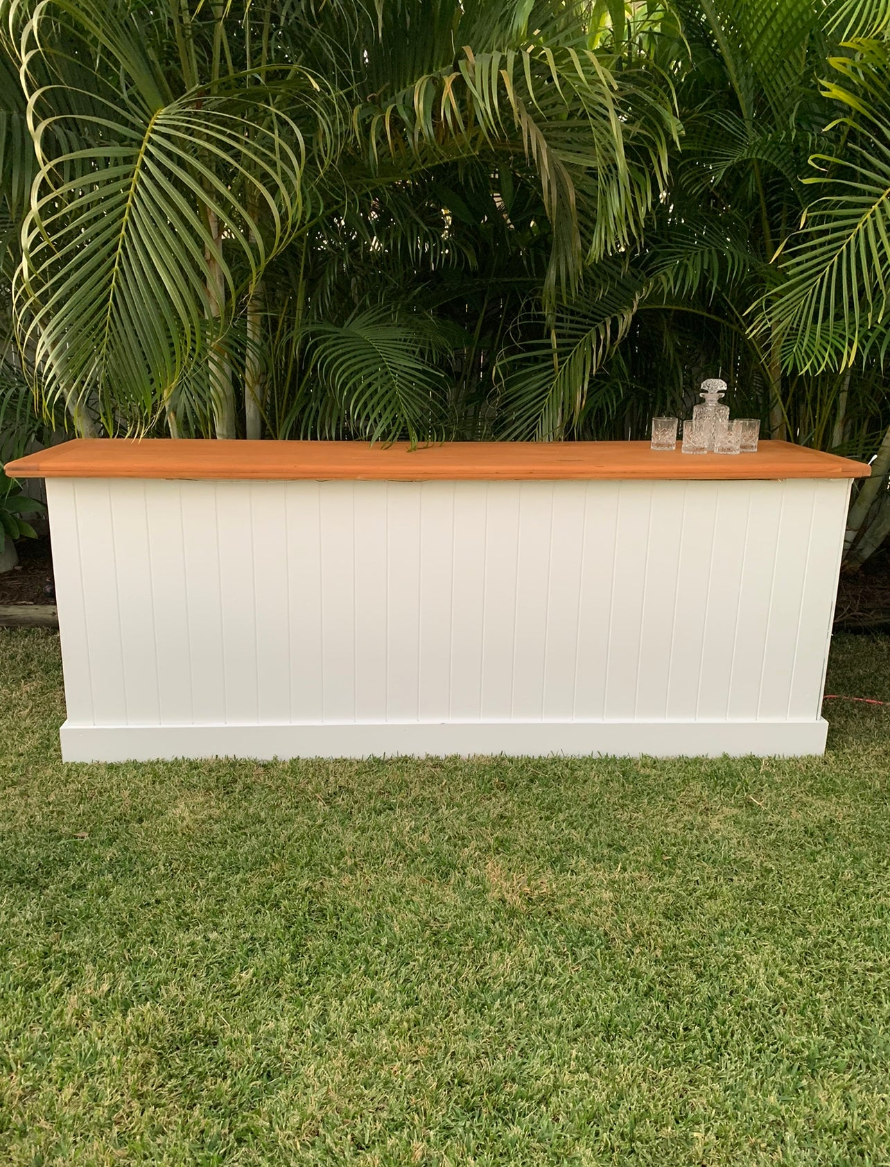 RVH Bar Hire - White VJ & Vintage Timber Top Rockhampton Vintage Hire Party Hire , weddings Rockhampton