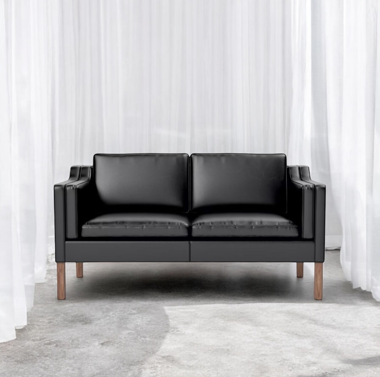 Couch - 2 Seater Black x2 Available