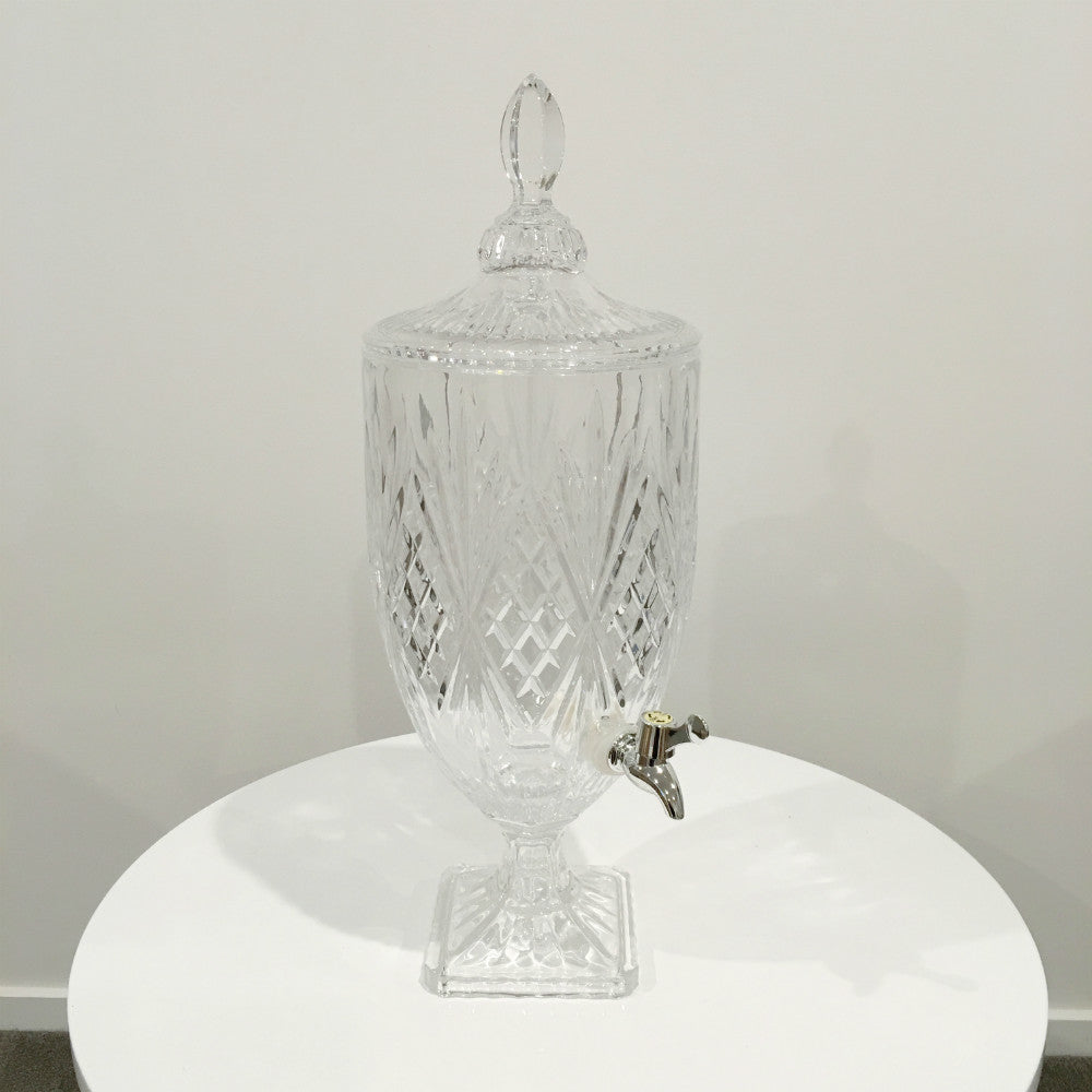 Drink Dispenser Cut Glass Pedestal 3L Rockhampton Vintage Hire