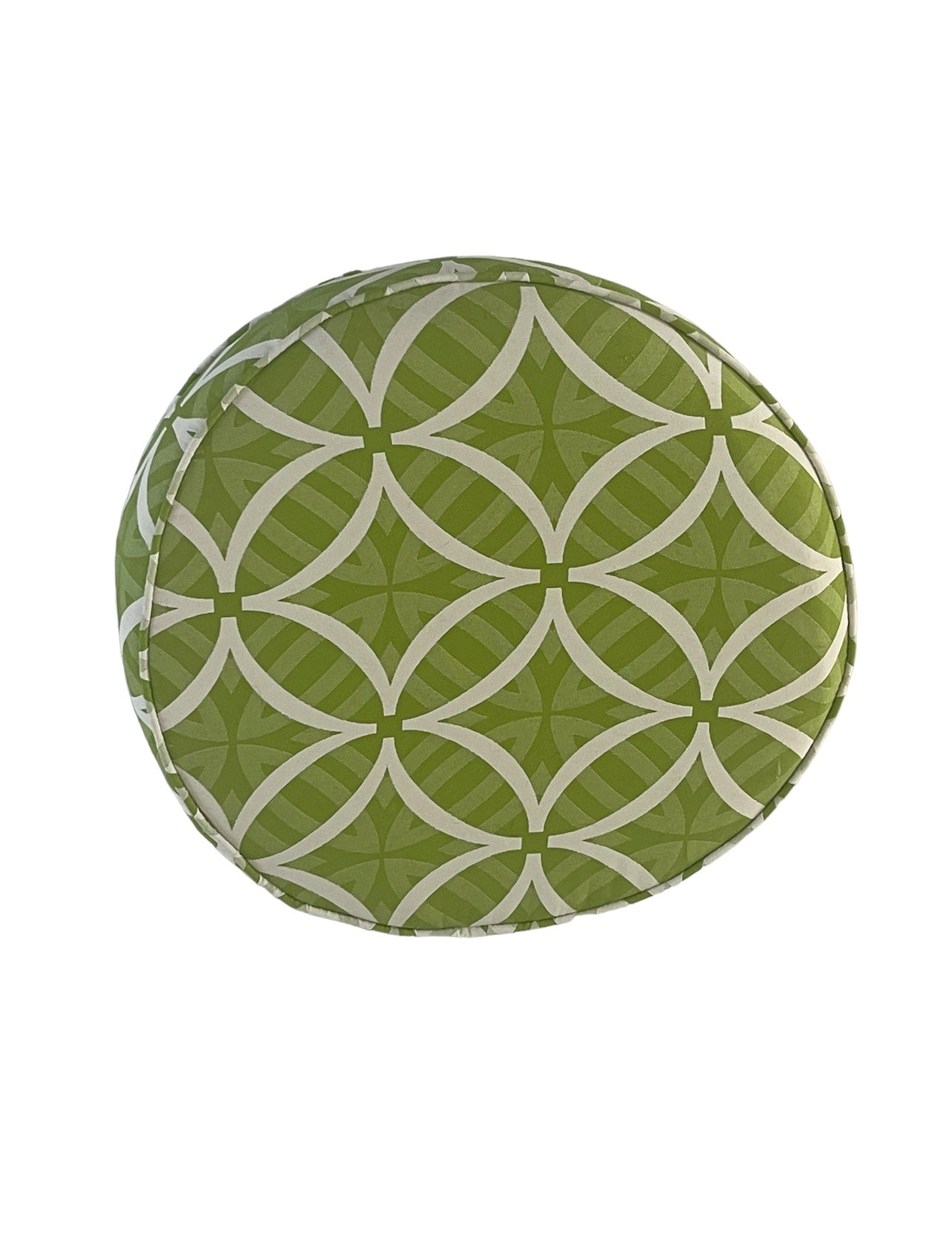 Round Chair Pad Cushion - Green & White Rockhampton Vintage Hire