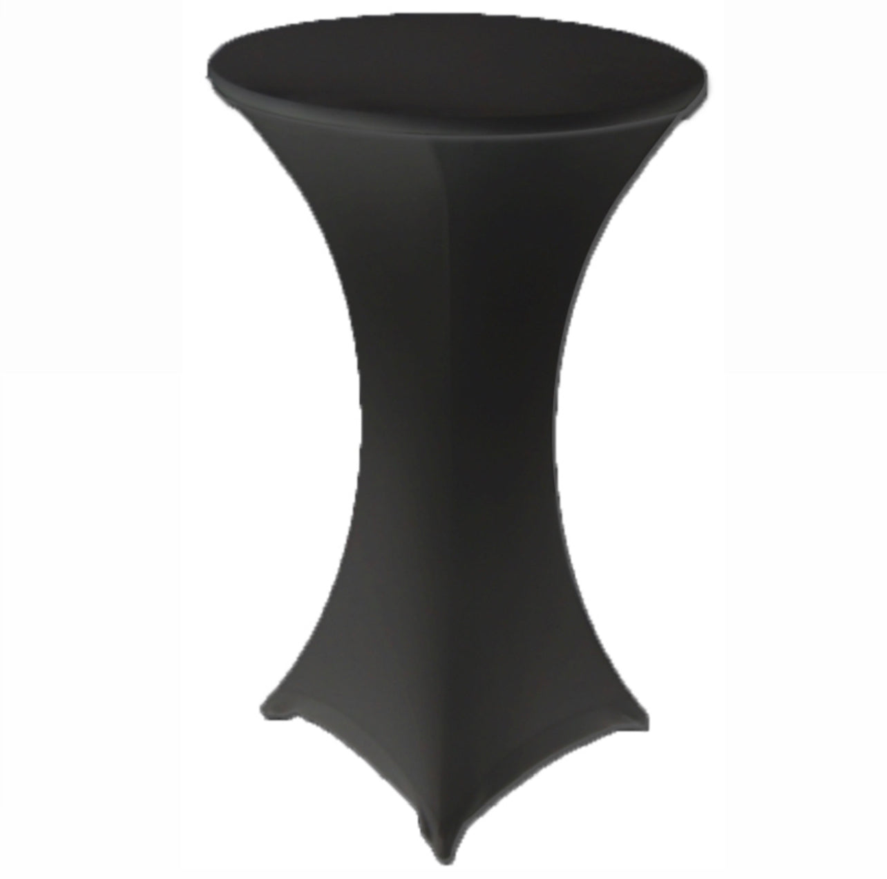 Tablecloths Dry Bar Cover 600mm Round - Fitted Lycra - Black Rockhampton Vintage Hire