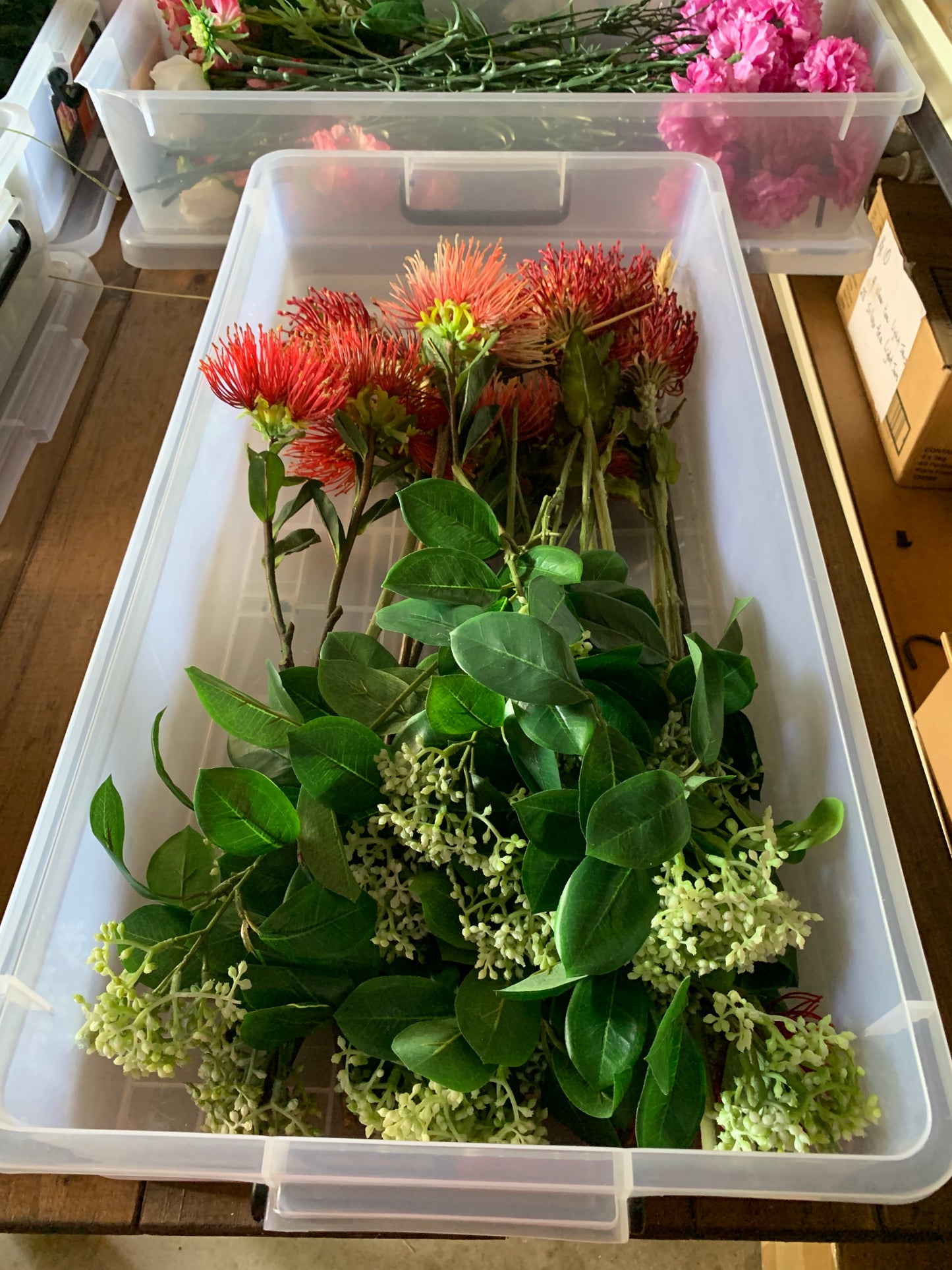 Protea Stems and Leaves - Orange Rockhampton Vintage Hire