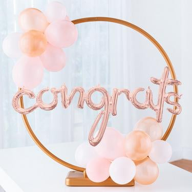 Table Or Hanging Balloon Hoop Centerpiece - Gold 71cm Rockhampton Vintage Hire