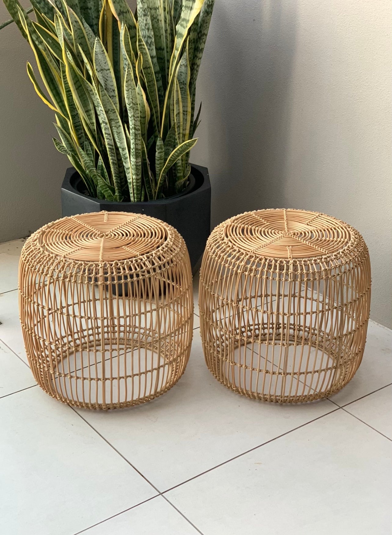 Cane Round Blonde Coffee & picnic Table Rockhampton Vintage Hire