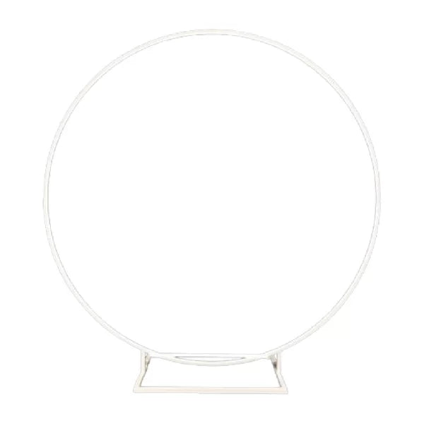 RVH Arbor - White Metal Round 2.2 Meters Rockhampton Vintage Hire