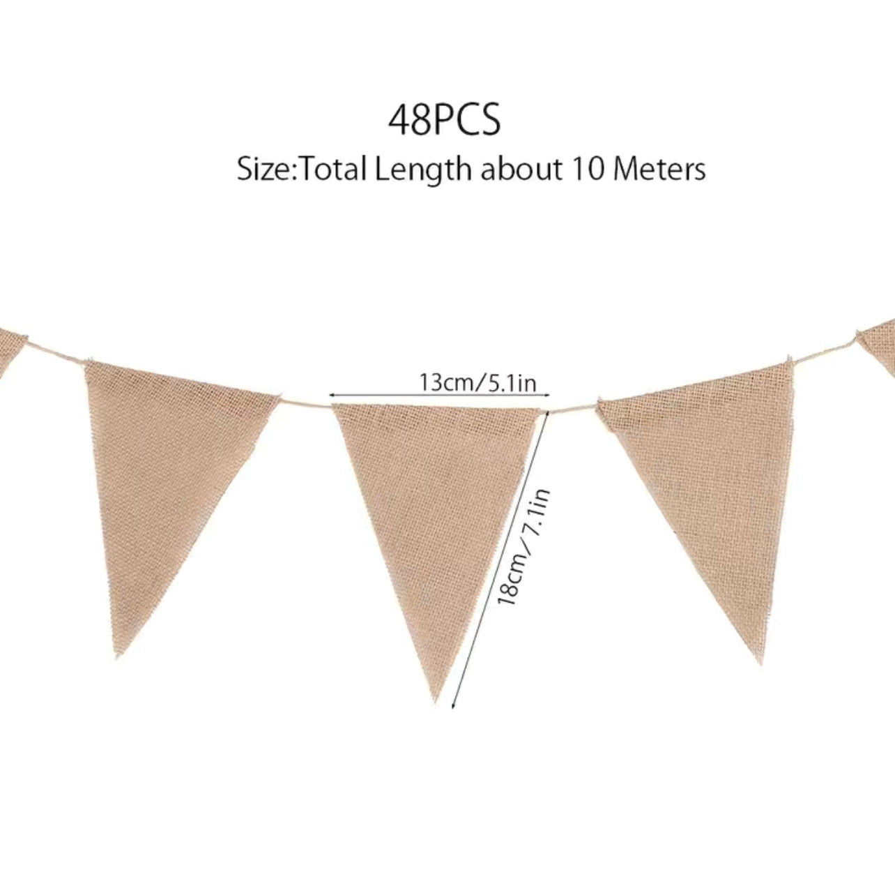 Boho Flag Bunting - Hessian