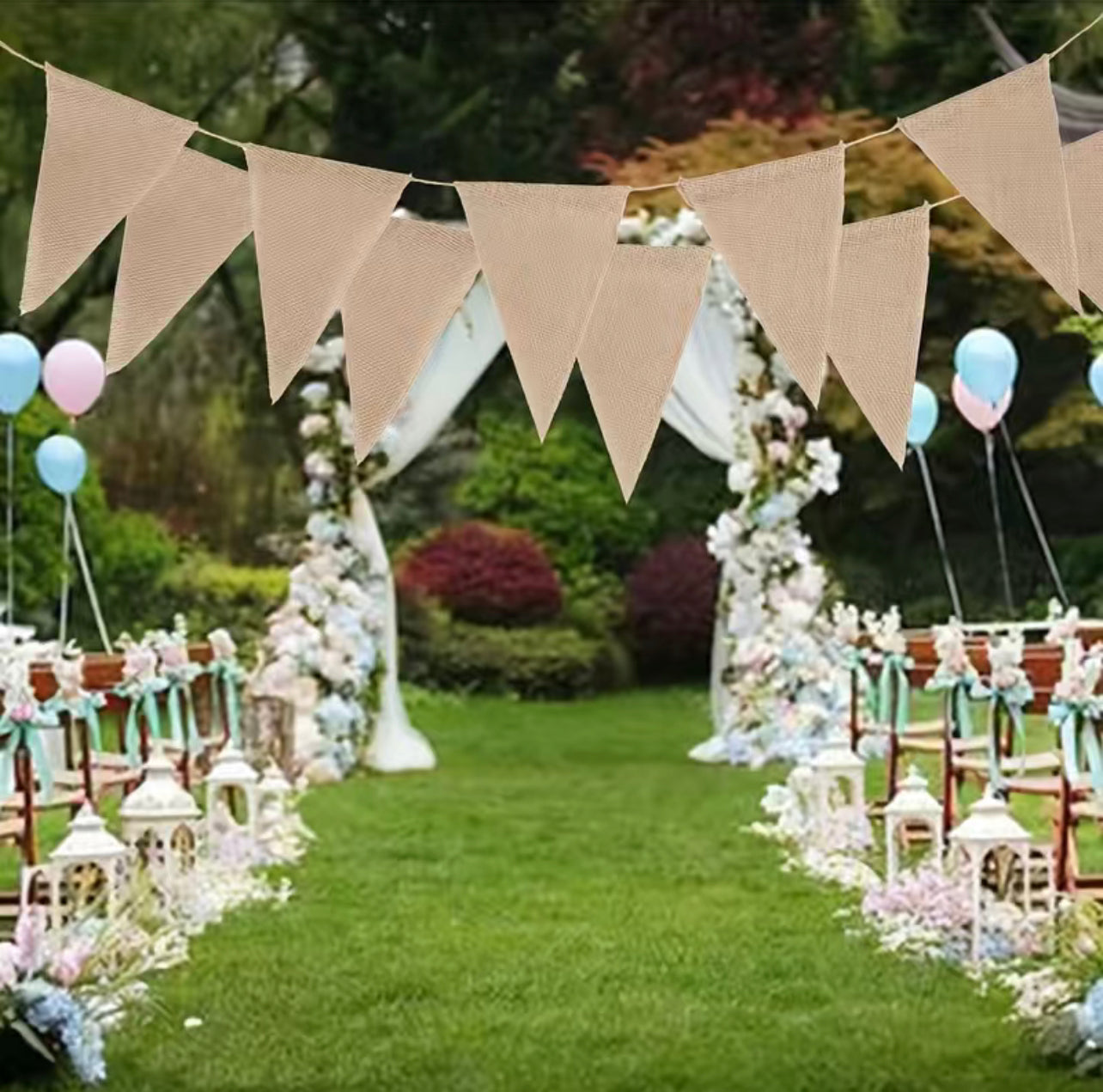 Boho Flag Bunting - Hessian