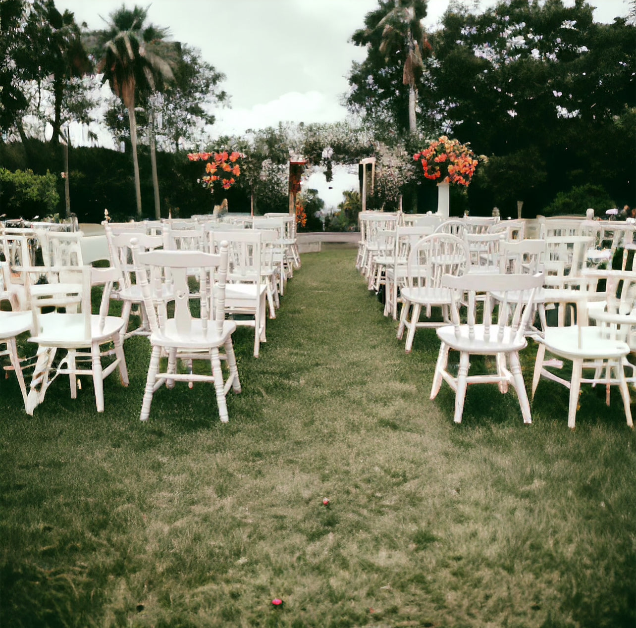 RVH White Cottage Chairs large collection for event hire Rockhampton Vintage Hire Weddings Rockhampton