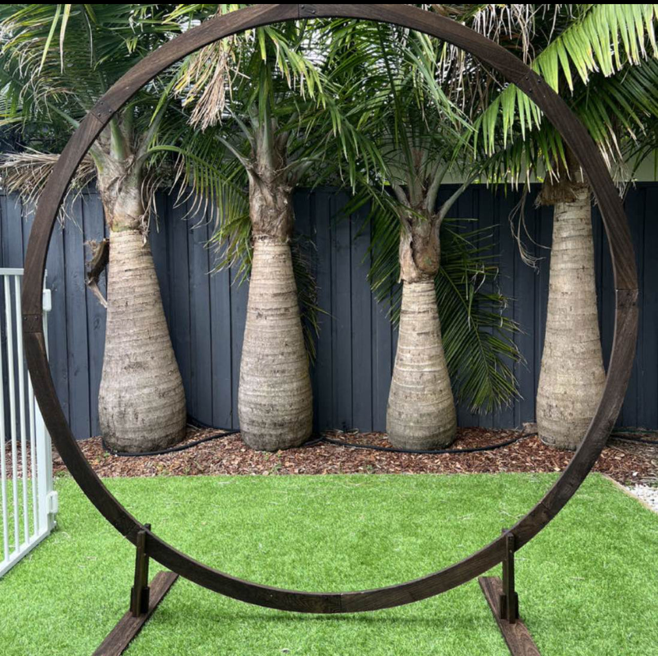 Arbor - 2.5 m Circle Timber Wedding Arch Natural Wood