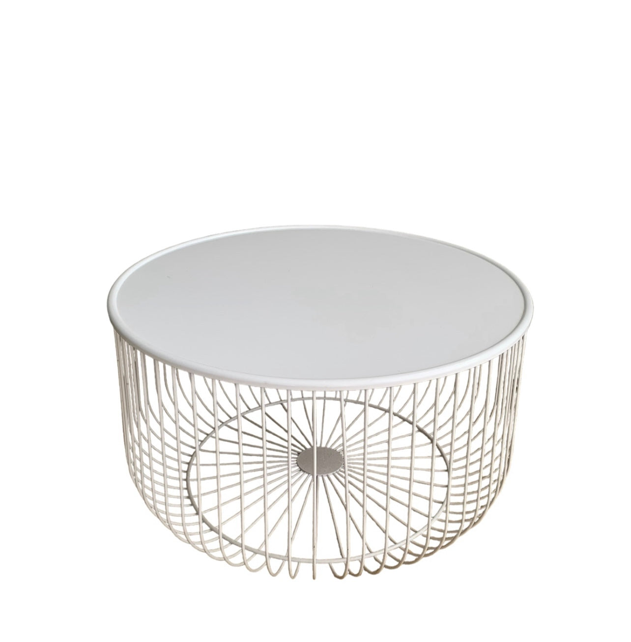 Table - Round White Wire x2 Available Rockhampton Vintage Hire