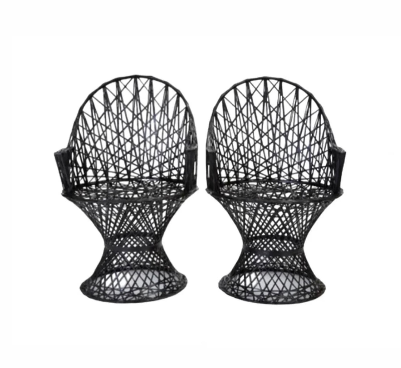 Vintage Russell Woodard Garden Armchairs in Black Rockhampton Vintage Hire