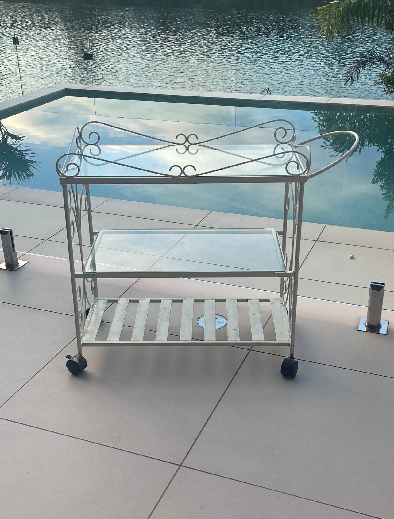 White Vintage Bar Cart Rockhampton Vintage Hire