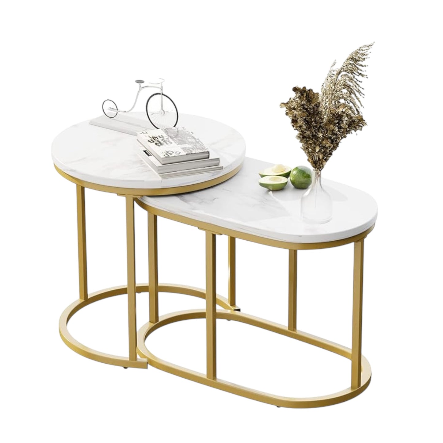Nesting Coffee Table Set Faux Marble 2pc | 2 Sets Available
