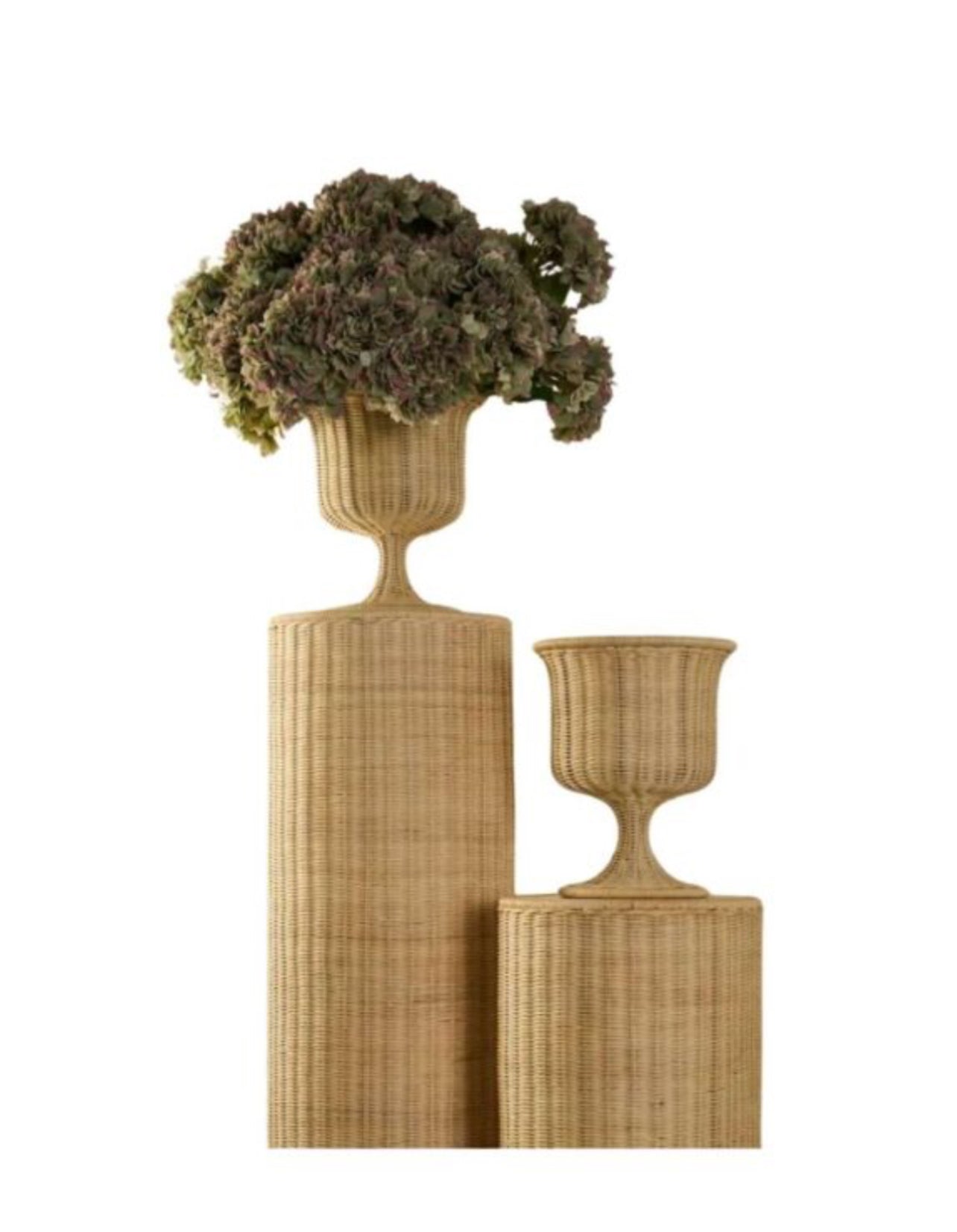 Plinths Rattan & Wicker - Round Natural Rockhampton Vintage Hire