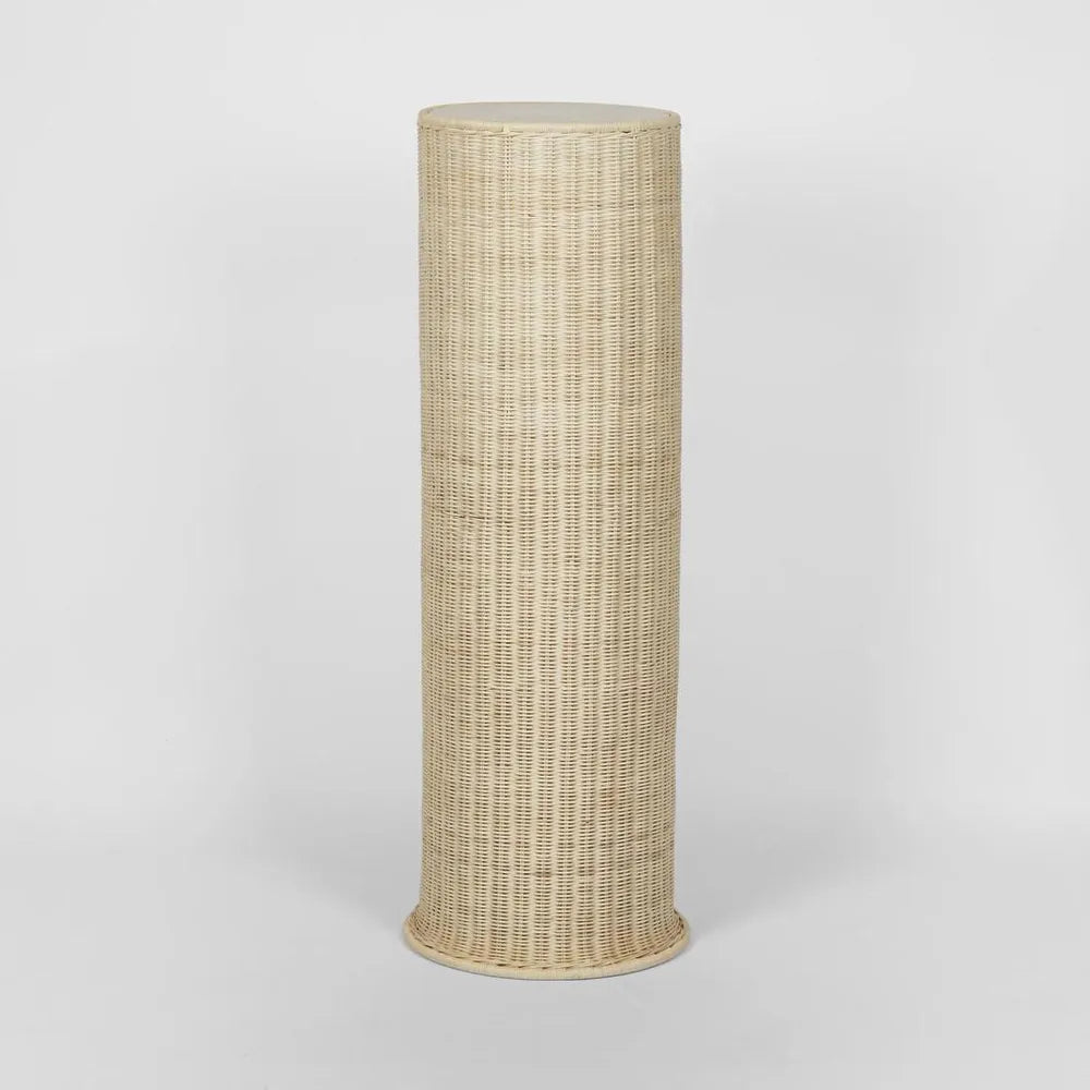 Plinths Rattan & Wicker - Round Natural  Rockhampton Vintage Hire