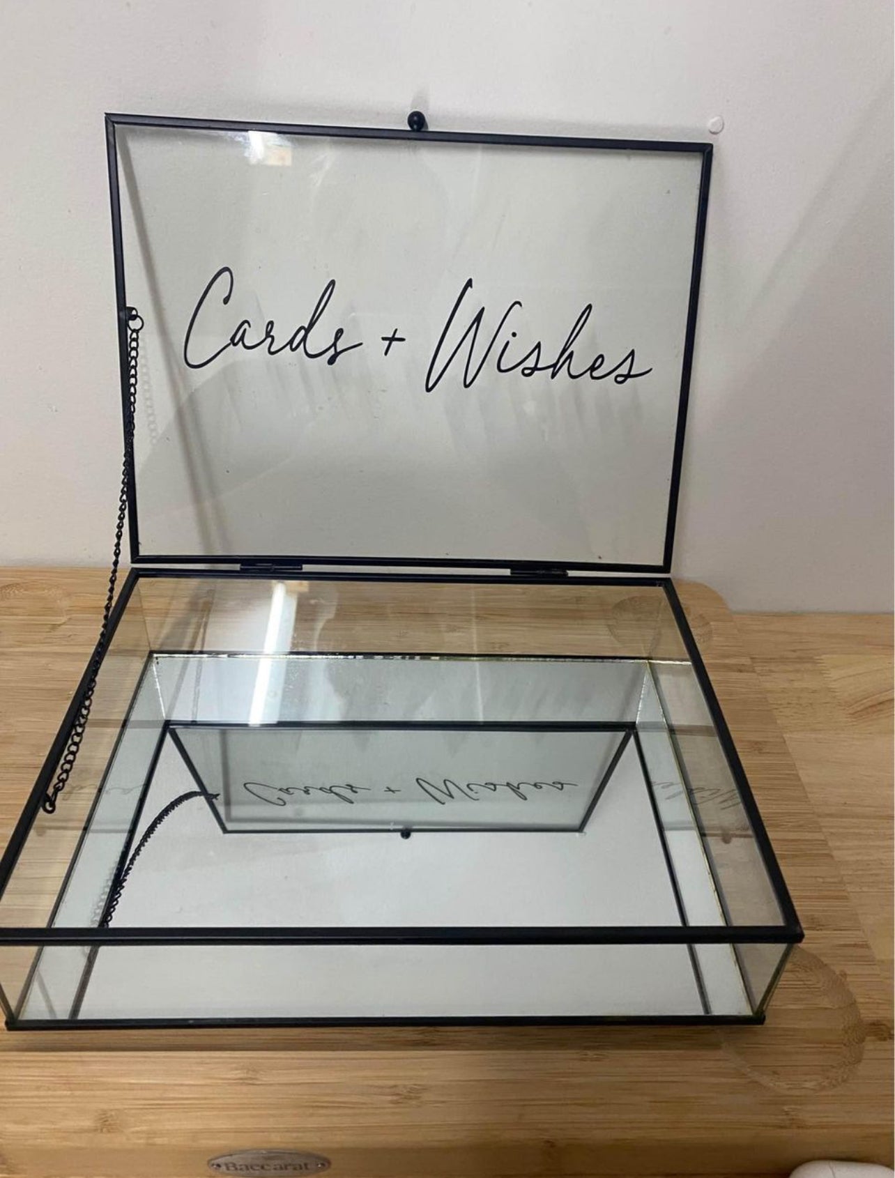 Card & Wishes - Glass Box & Lid Black Frame Rockhampton Vintage Hire