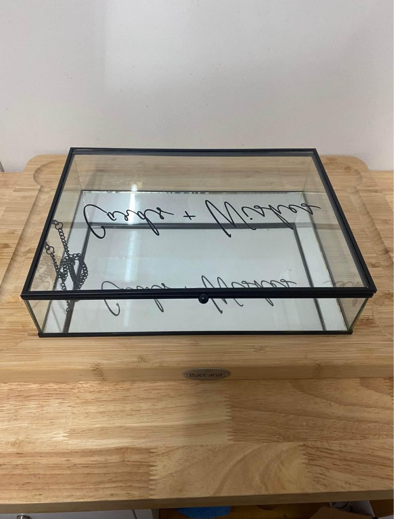 Card & Wishes - Glass Box & Lid Black Frame Rockhampton Vintage Hire
