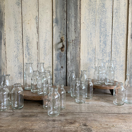 Vintage Milk Bottles Vases - Rockhampton Vintage Hire