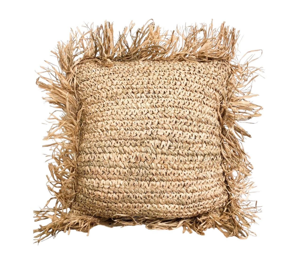 Island Luxe Large Square Floor Cushion - Raffia Rockhampton Vintage Hire