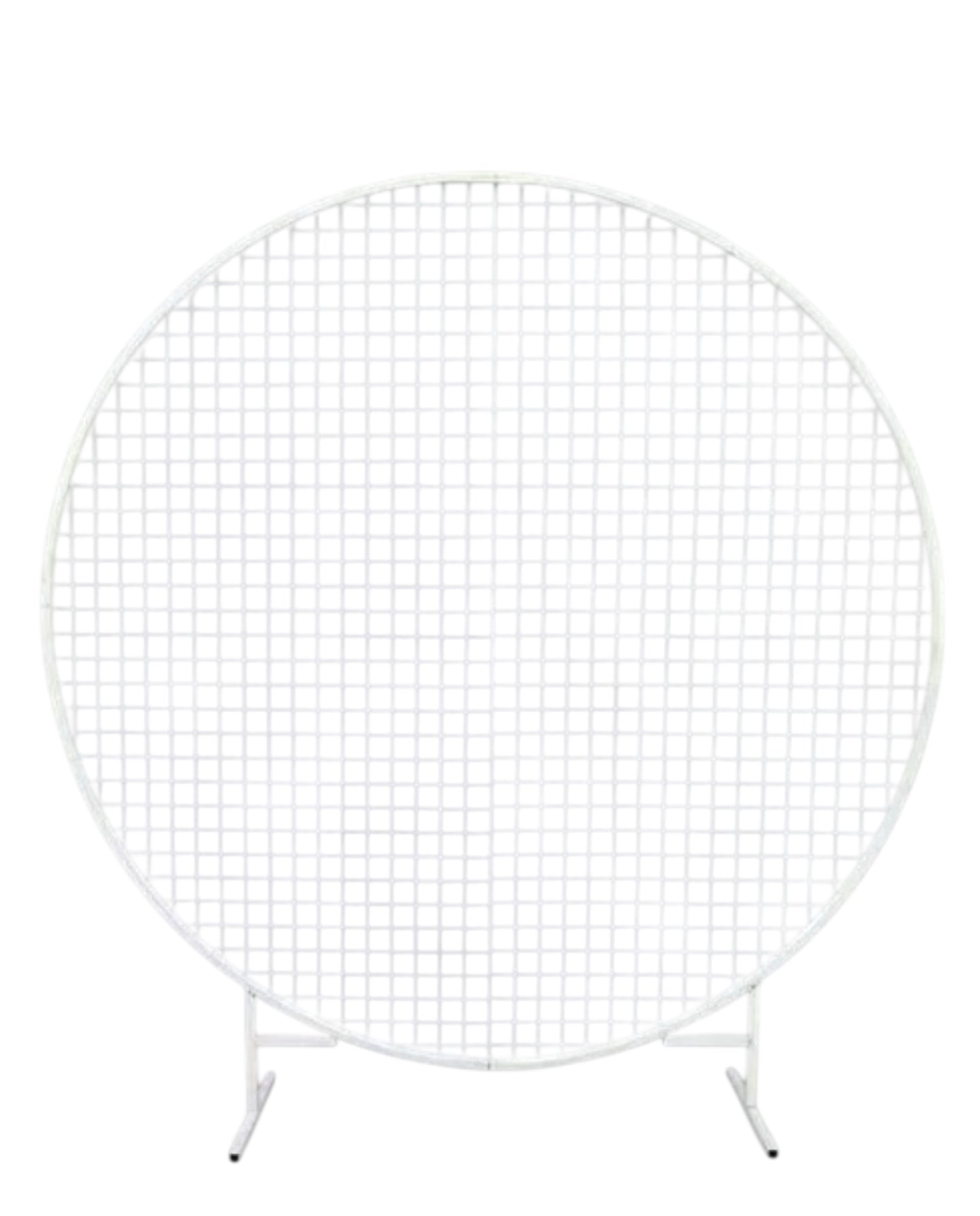 2m Round Mesh Balloon Arch Arbor on stand - White 2m