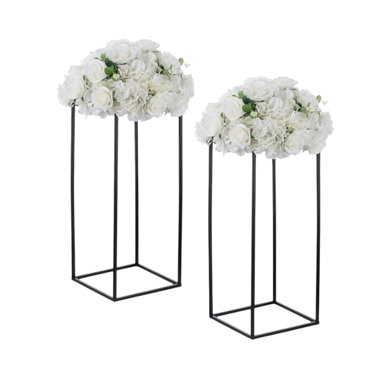 Small Flower Frames Column/Stand Set 4-Piece Set/s - Black Rockhampton Vintage Hire