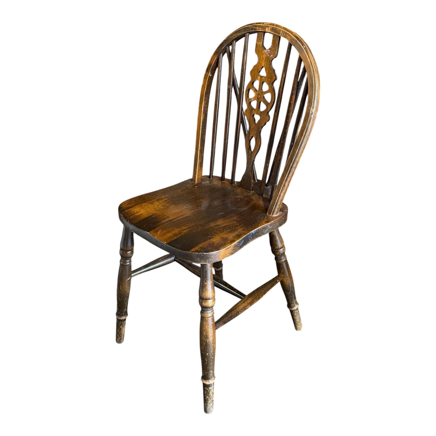 Two vintage polished wood wheelback signing chairs, Rockhampton Vintage Hire - Rockhampton Weddings