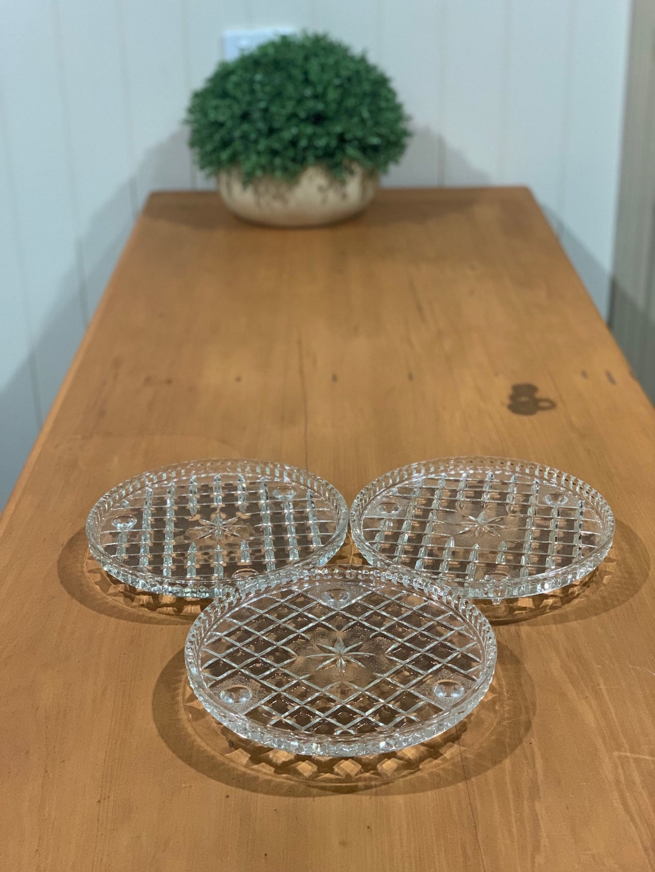 Vintage Footed Cake Plate Glass x3 Bundle Rockhampton Vintage Hire