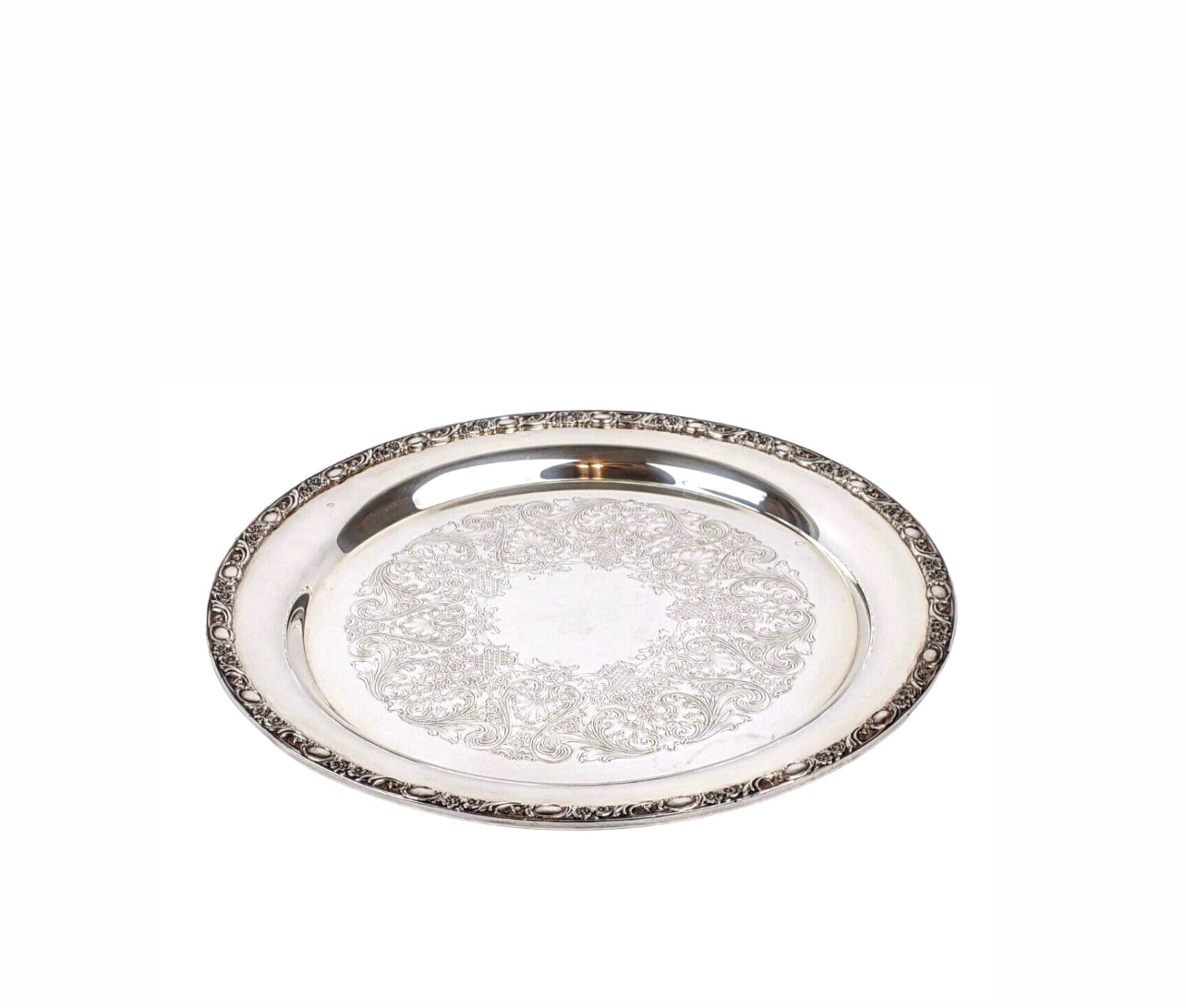 Vintage Serving Tray - Round Silver Rockhampton Vintage Hire