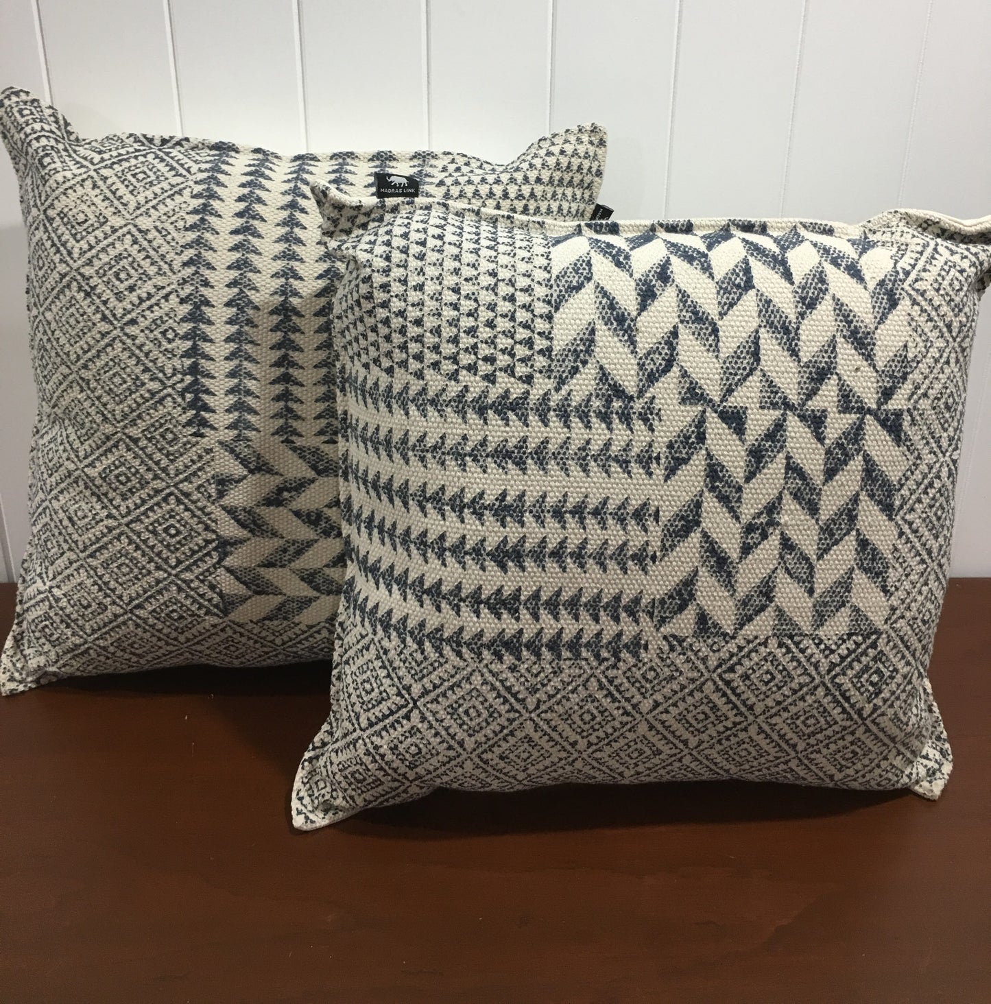 Standard Square Cushions - Black Print x 2 Bundle Rockhampton Vintage Hire