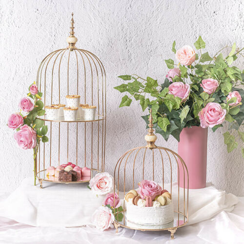 RVH Cake Stand 2-Tiered Wired Gold Luxe Rockhampton Vintage Hire Weddings Rockhampton