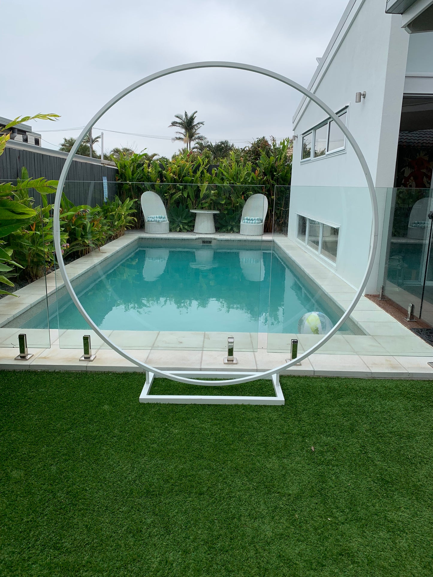 Arbor - White Metal Round 2.2 Meters Rockhampton Vintage Hire