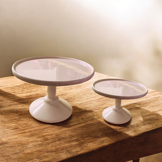2 tiered Cake Stand sets Round Pink 2 sets Available Rockhampton Vintage Hire