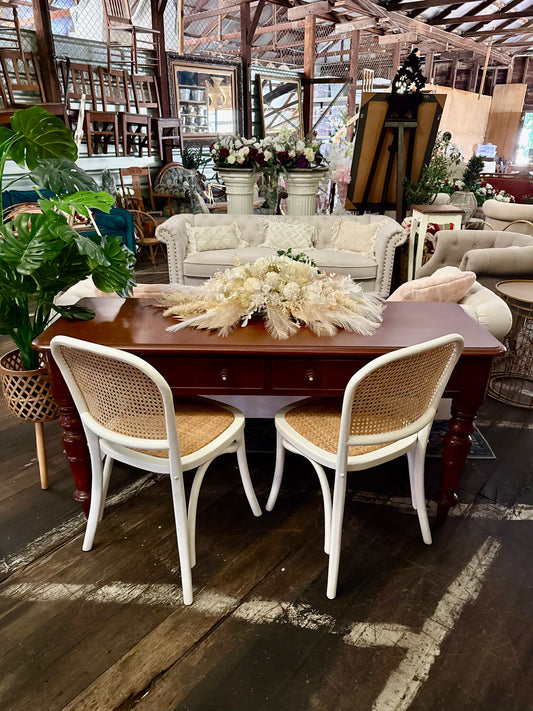 Vintage Cedar Signing Table With Drawers