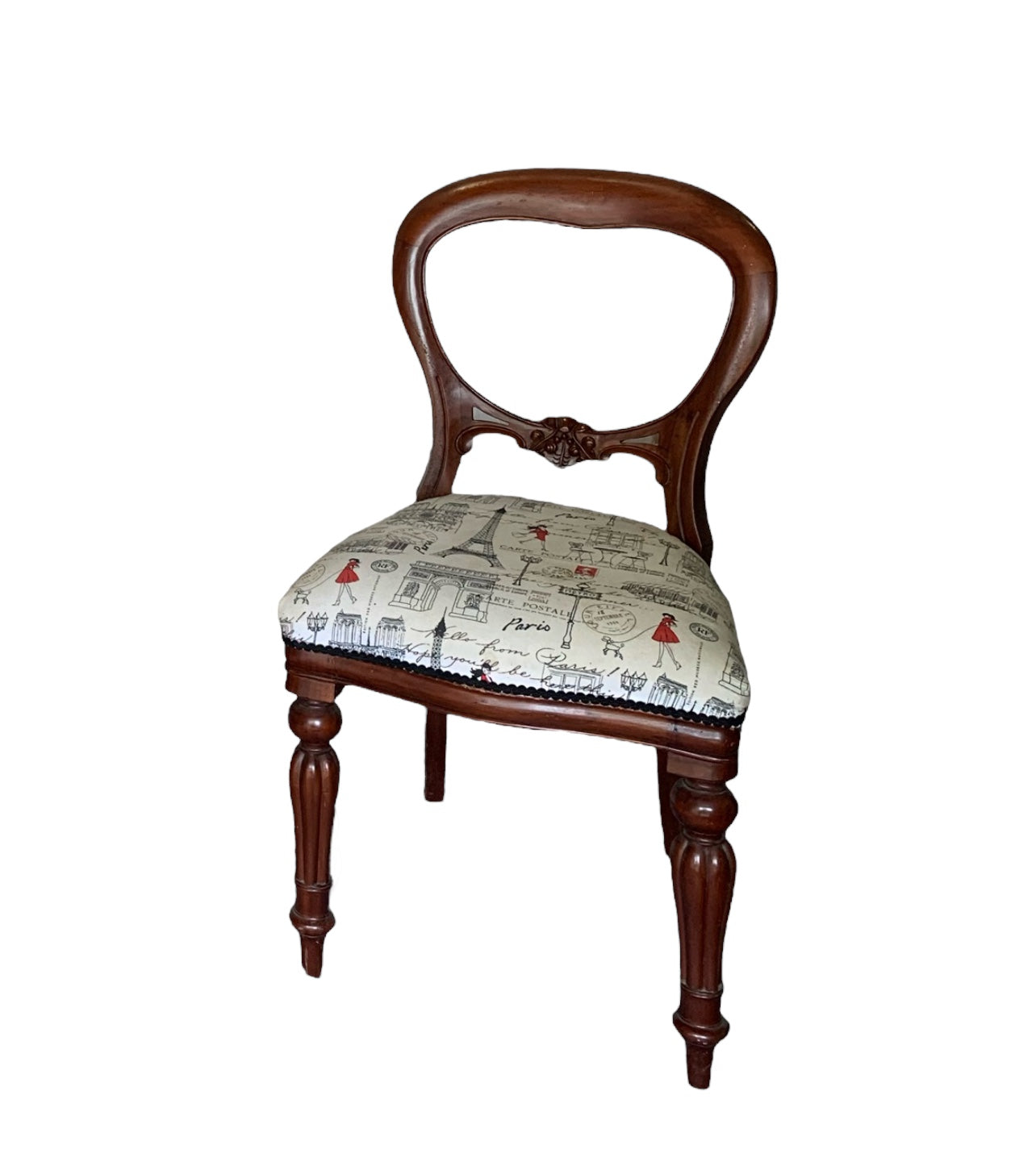 Vintage Chair Paris Print Upholstery x2 Available Rockhampton Vintage Hire