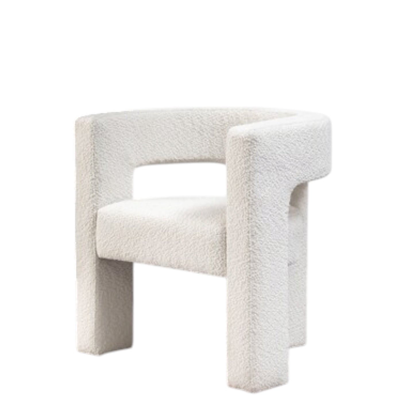 Boucle cream accent dining chairs, add a touch of modern contemporary styling, please see our lounge chairs to compliment the look. Rockhampton Vintage Hire. Weddings, events, party hire