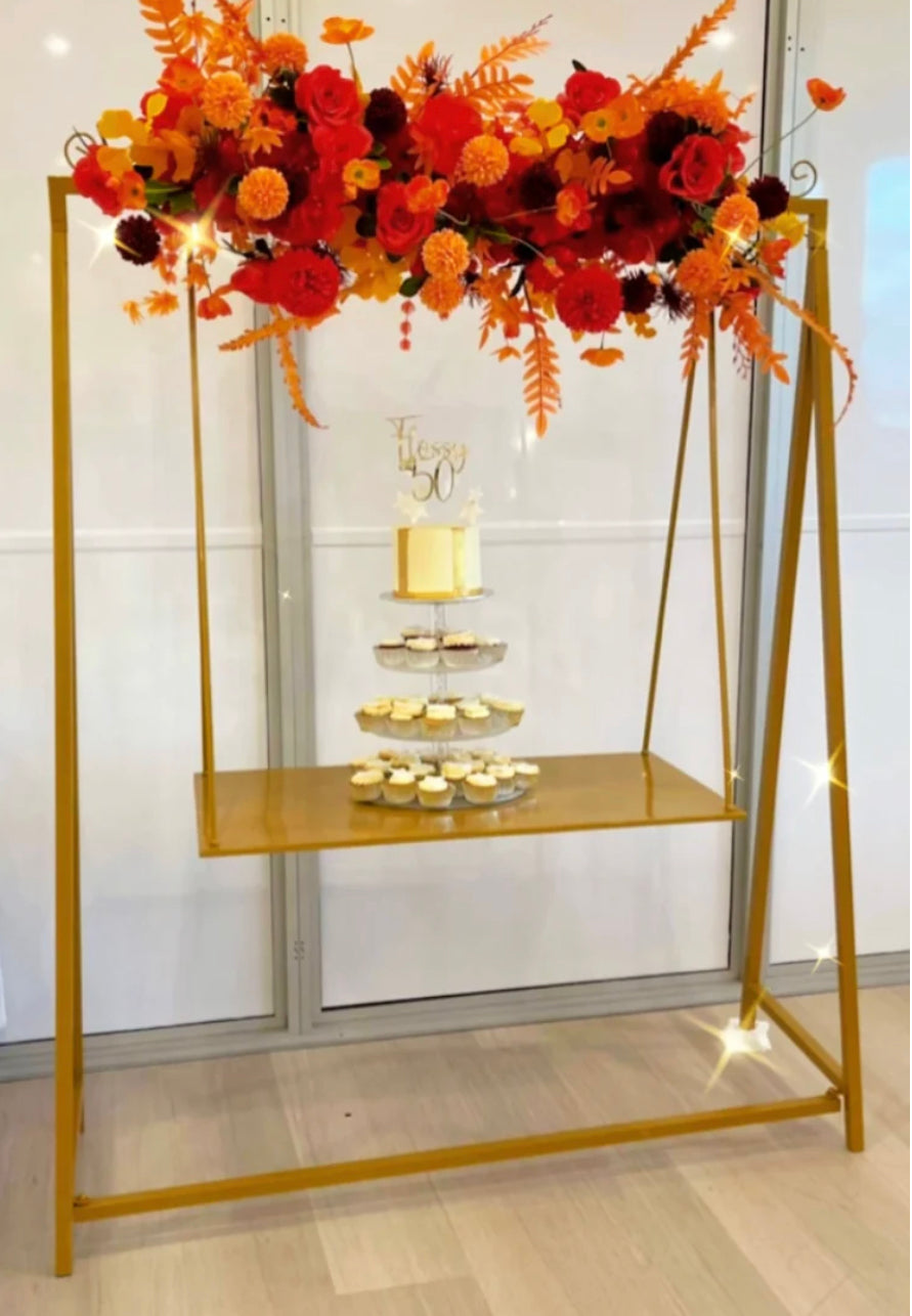 Cake Swing Gold Wedding - 1.8m high Rockhampton Vintage Hire