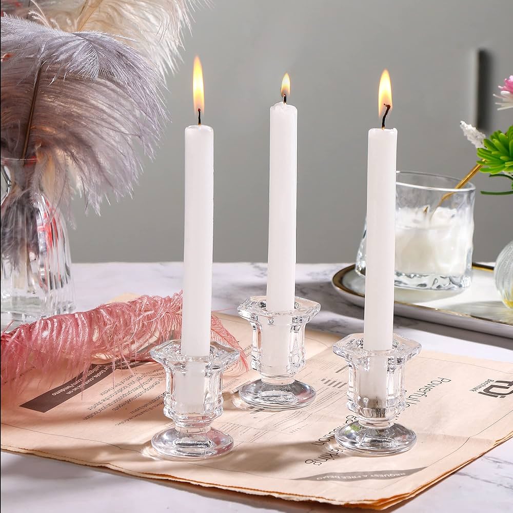 RVH Glass Candle Holder Taper Dinner Rockhampton Vintage Hire