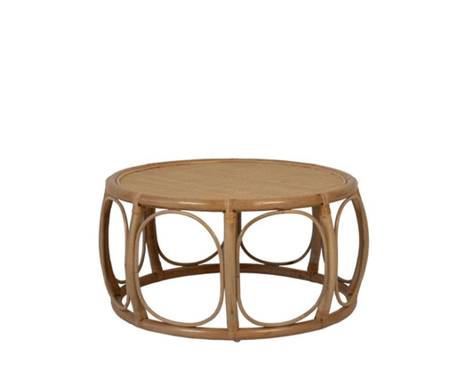 Island Luxe Cane & Rattan Round Natural Coffee & picnic Table Rockhampton Vintage Hire