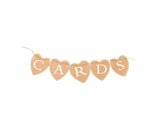 Hessian Bunting - Signage Cards Rockhampton Vintage Hire