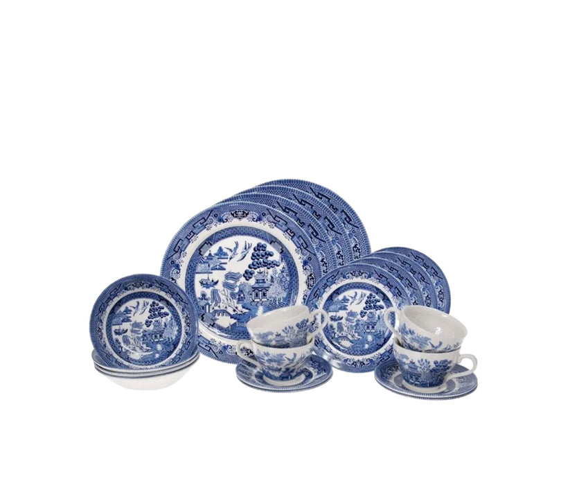 Vintage Blue & White Dinner Set/s rockhamptonvintagehire