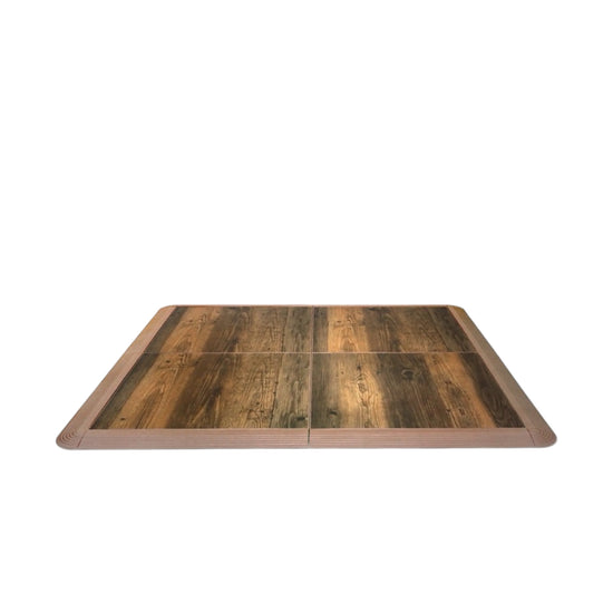 Dance floor 3.8 m x 3.8 m, lightweight waterproof panels with wood grain look and complete edge trim. Rockhampton Vintage Hire Wedding, Event & Party Hire Rockhampton