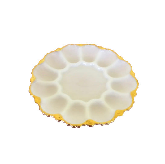 Vintage Fire King White Egg & Oyster Platter Rockhamton Vintage Hire