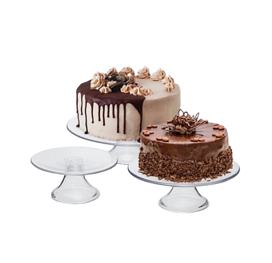 Cake Stands Round Glass Set of three Rockhampton Vintage Hire