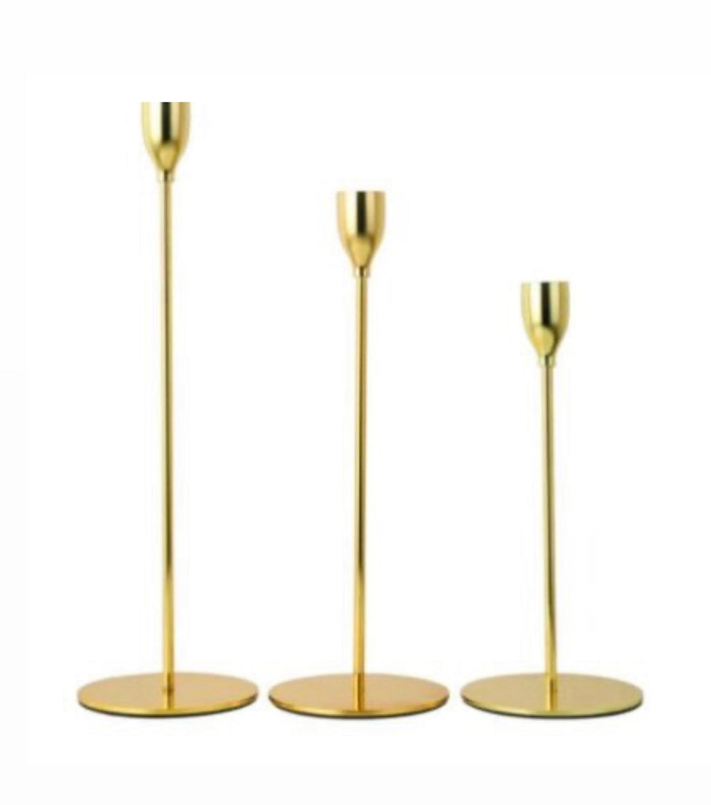 Gold Candlestick Trio Rockhampton Vintage Hire