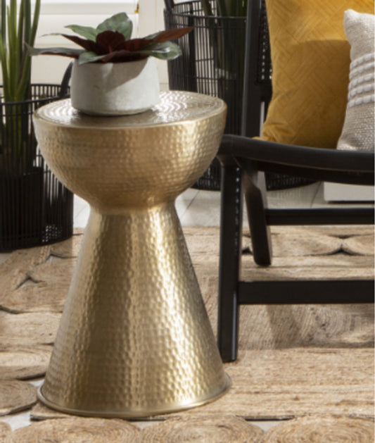 Gold press metal occasional table Rockhampton Vintage Hire
