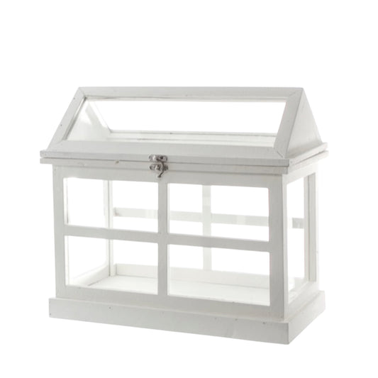 Hamptons Card Box - White framed box with lid and glass panels. Rockhampton Vintage Hire