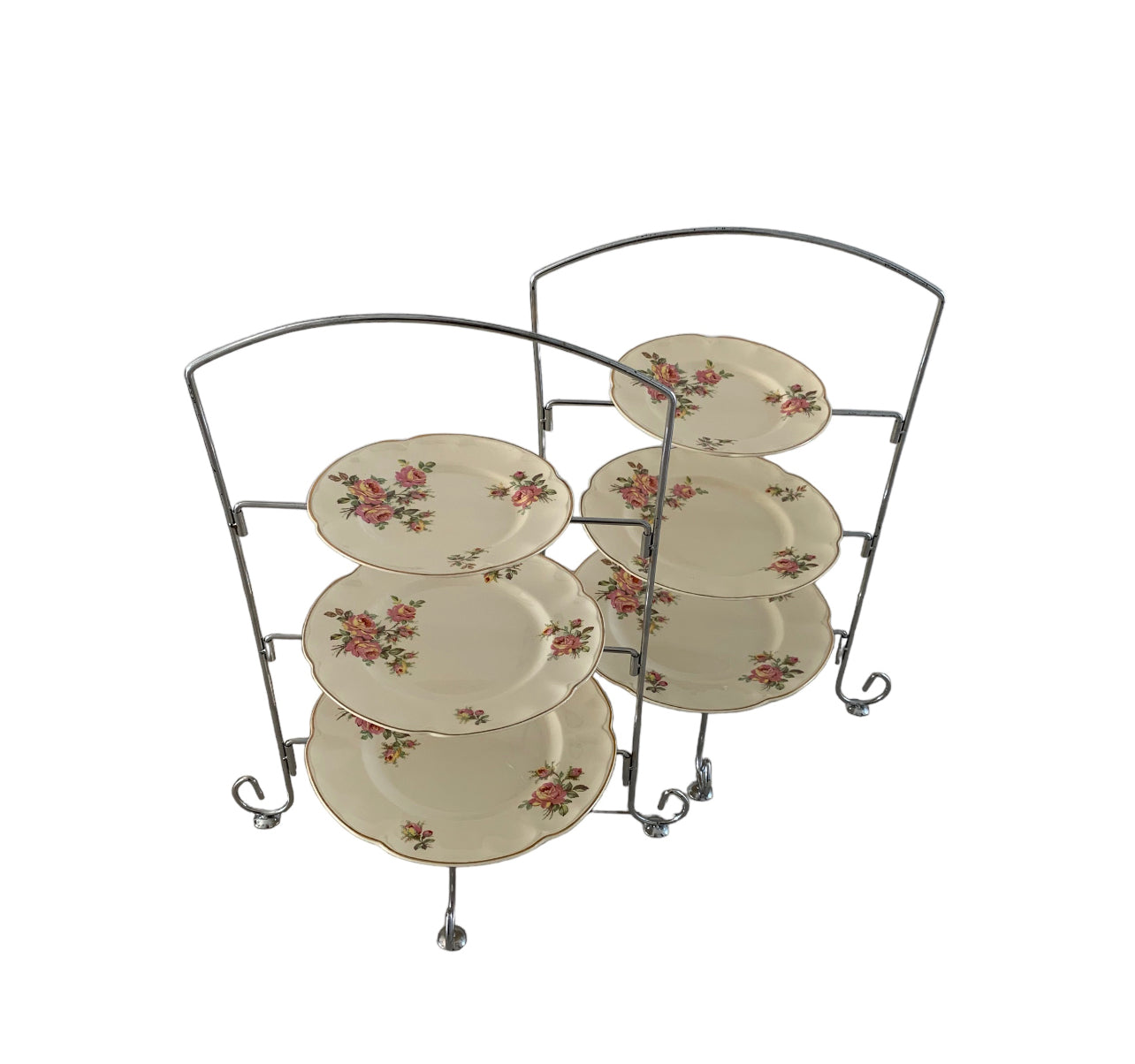 3-Tier Silver Metal Plate Stand x2 Bundle